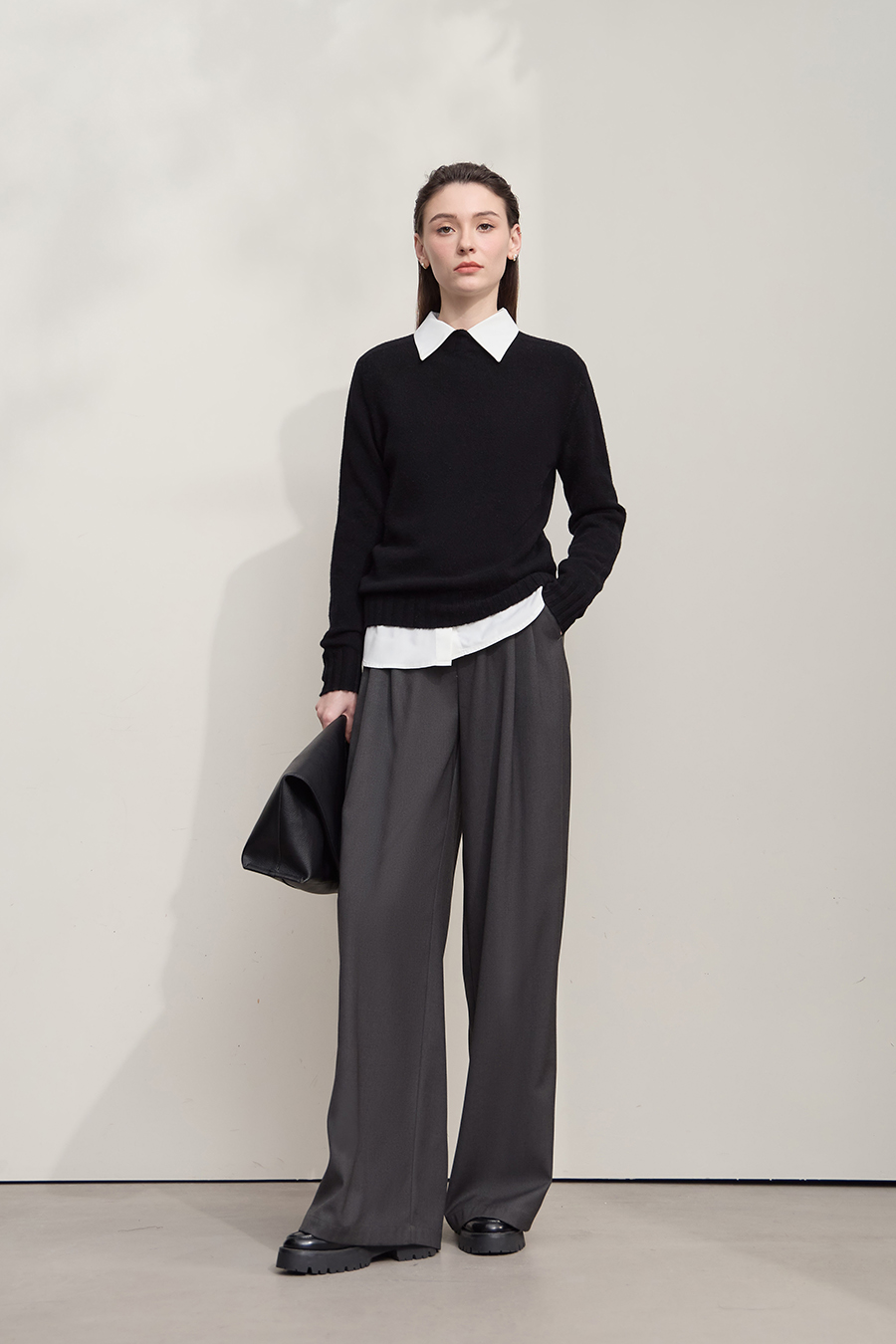 All - Wool Mock Neck Sweater|AMII-AMII.com