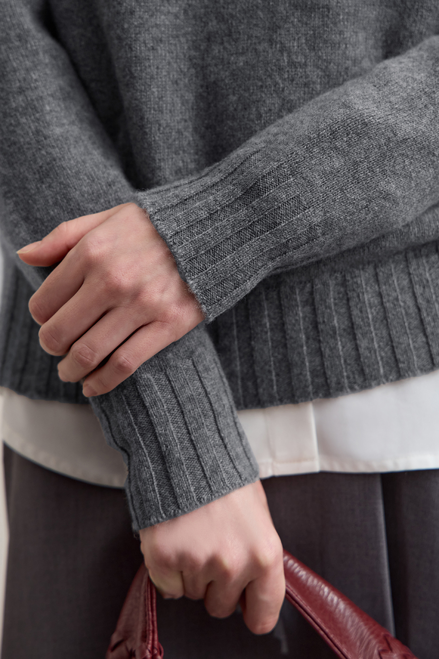 All - Wool Mock Neck Sweater|AMII-AMII.com