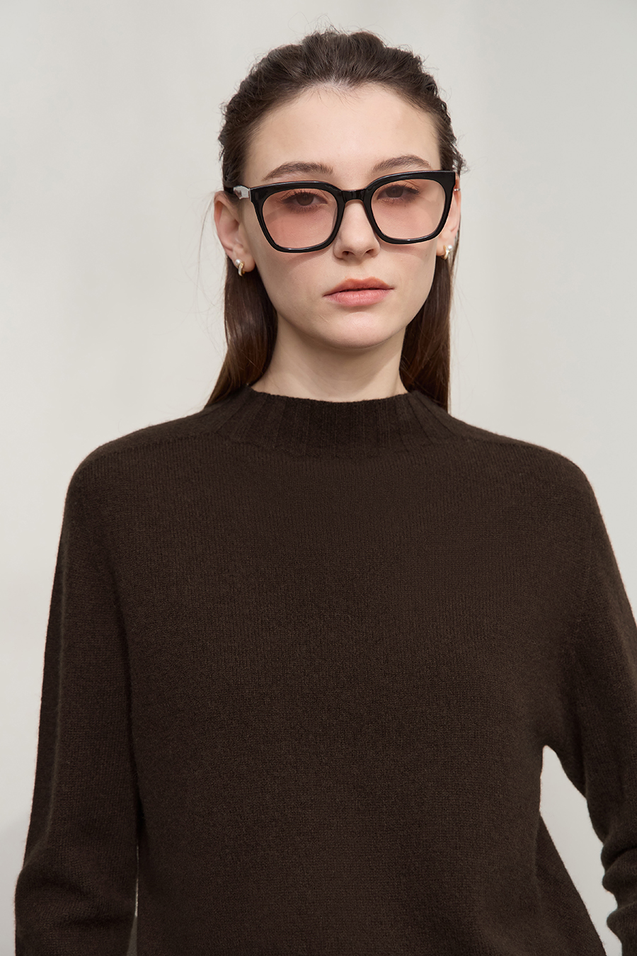 All - Wool Mock Neck Sweater|AMII-AMII.com
