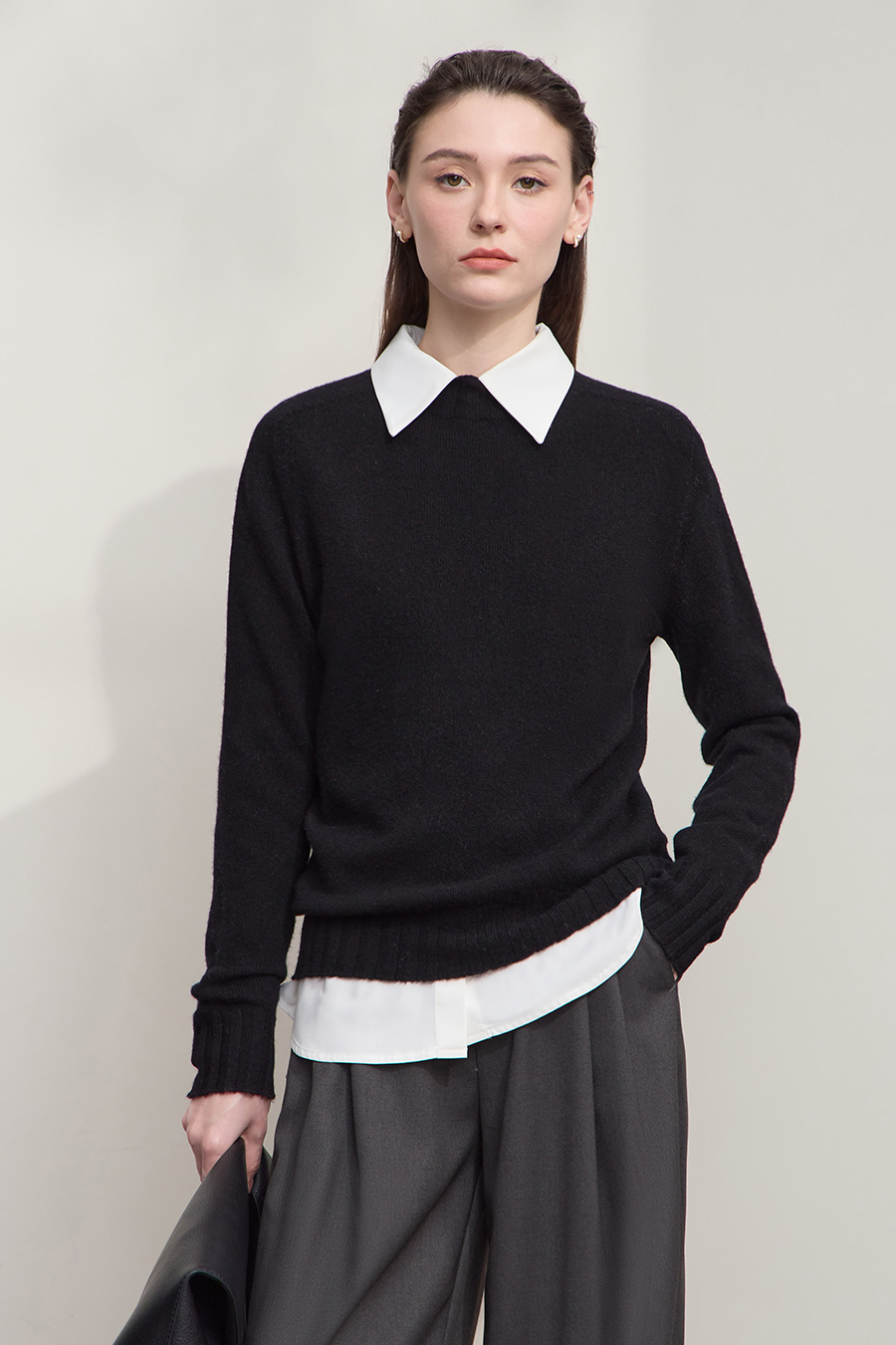 All - Wool Mock Neck Sweater|AMII-AMII.com