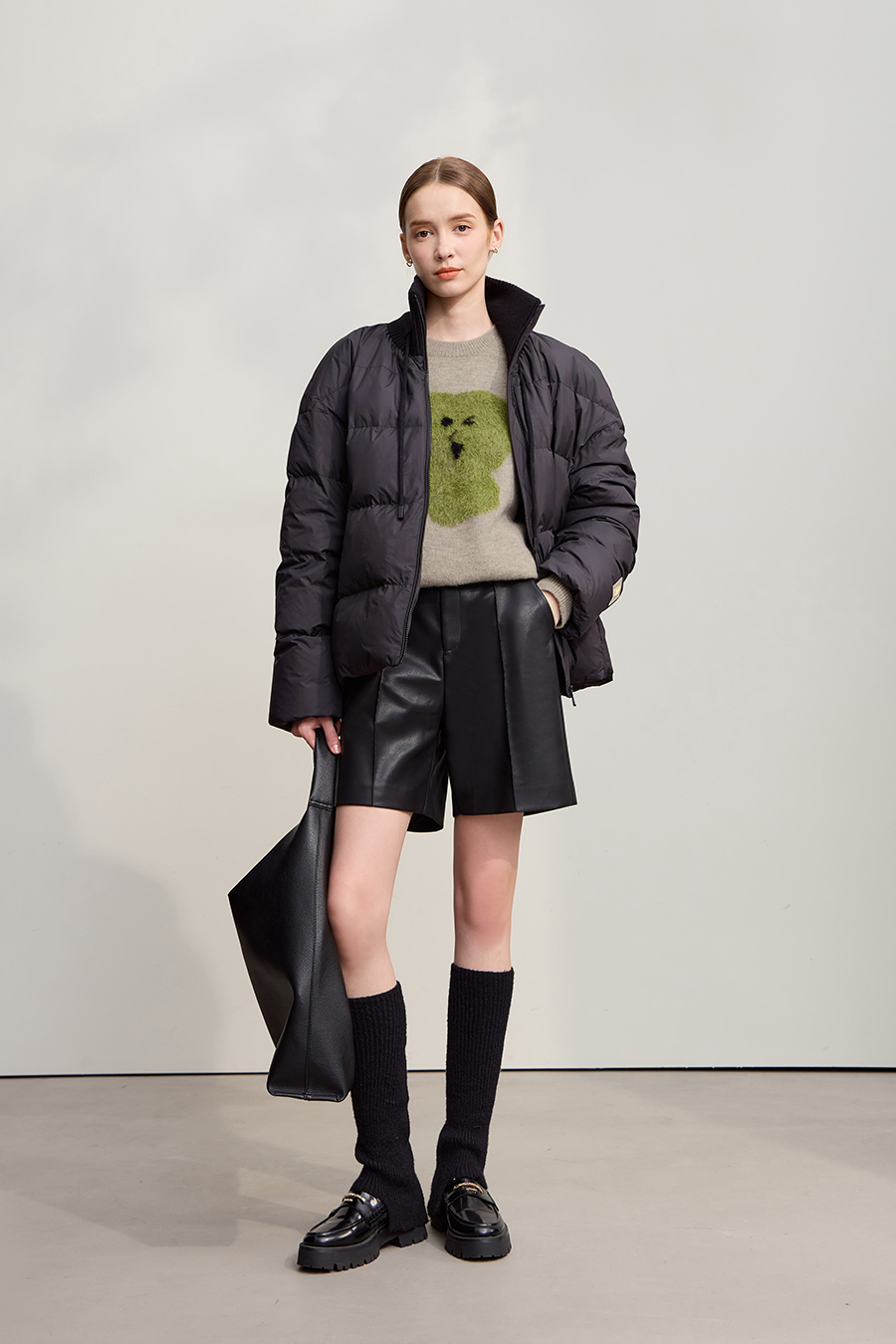 Drop Shoulder Jacquard Pullover Sweater|AMII-AMII.com