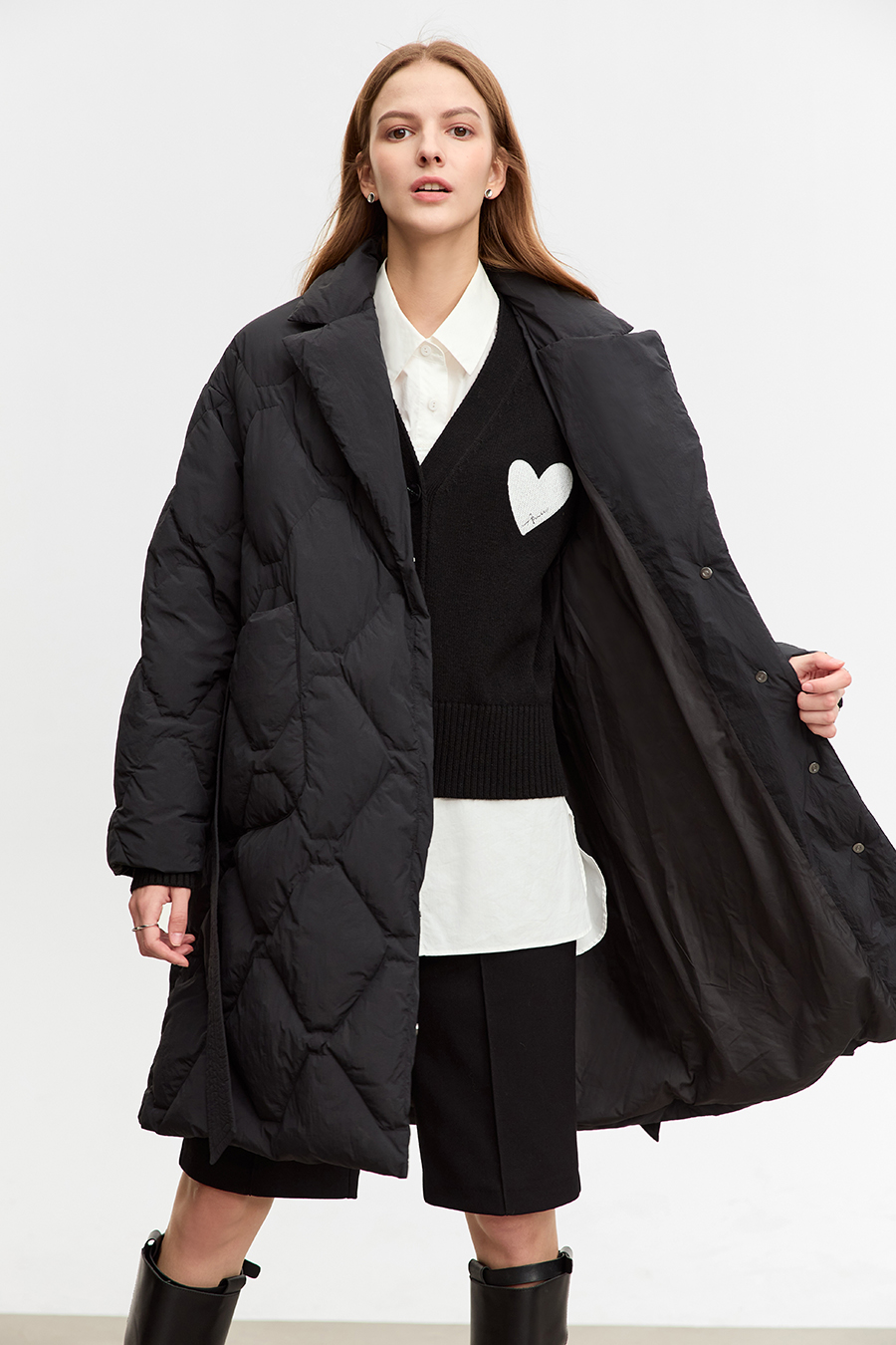 Embroidered V - Neck Knitted Cardigan|AMII-AMII.com