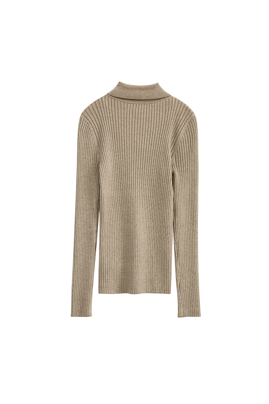 Lapel Ribbed Sweater|AMII-AMII.com