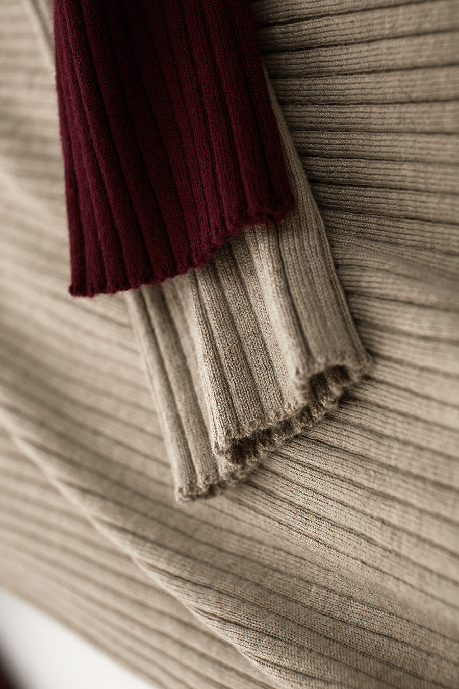 Lapel Ribbed Sweater|AMII-AMII.com