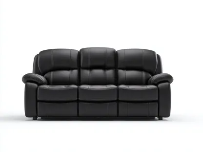 Canapé 3 places en cuir noir 200x95x95 cm - design moderne - assise profonde et dossier ergonomique-Loftilo