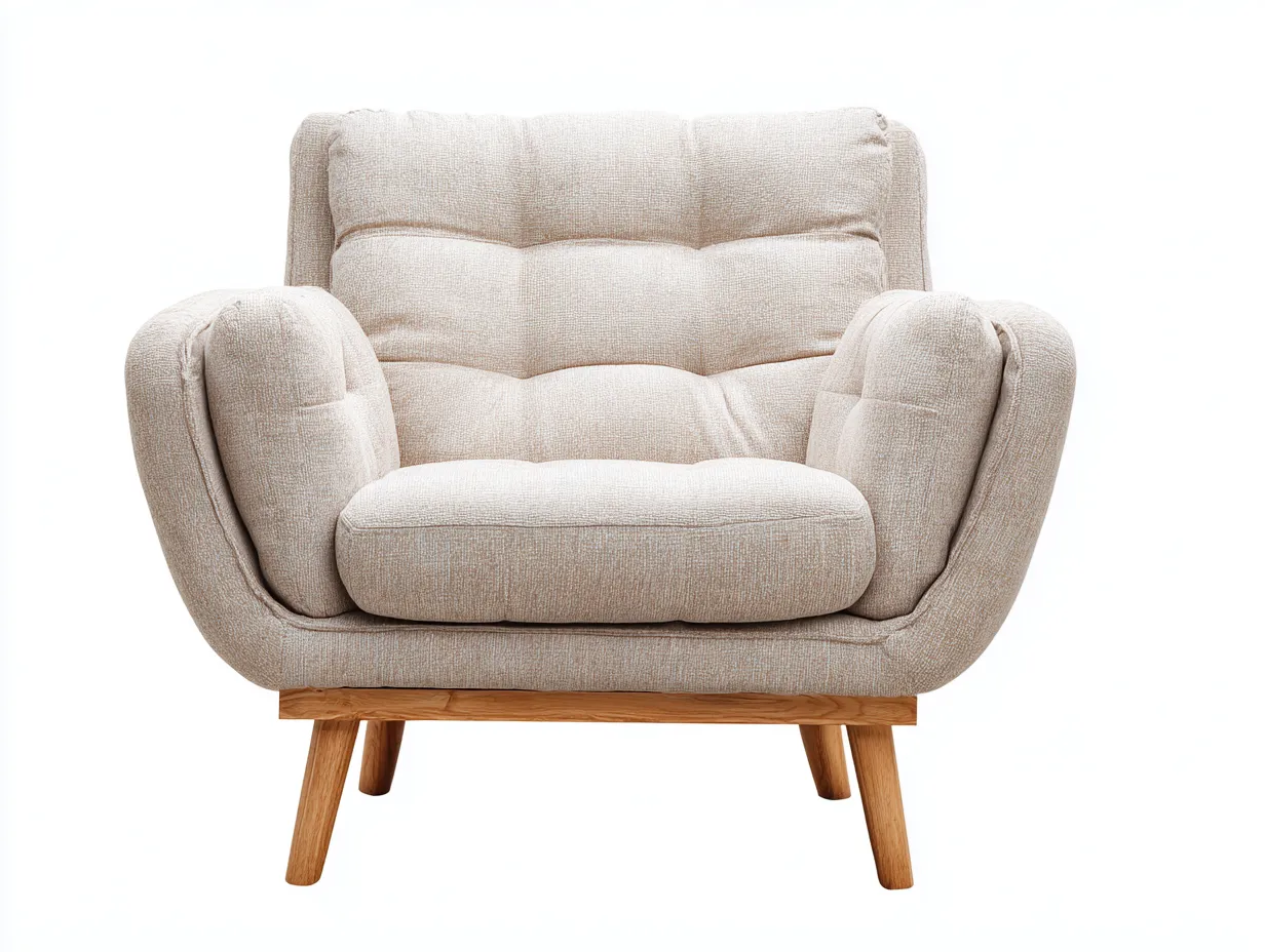 Fauteuil en tissu 110x95x85 cm - beige - style scandinave moderne-Loftilo