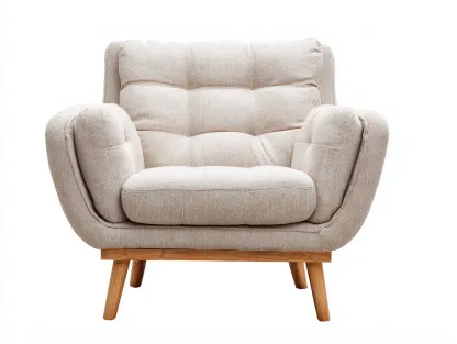 Fauteuil en tissu 110x95x85 cm - beige - style scandinave moderne-Loftilo