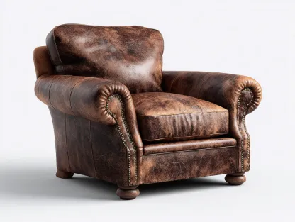 Fauteuil club en cuir véritable marron vieilli 103x92x85 cm - style rétro élégant-Loftilo