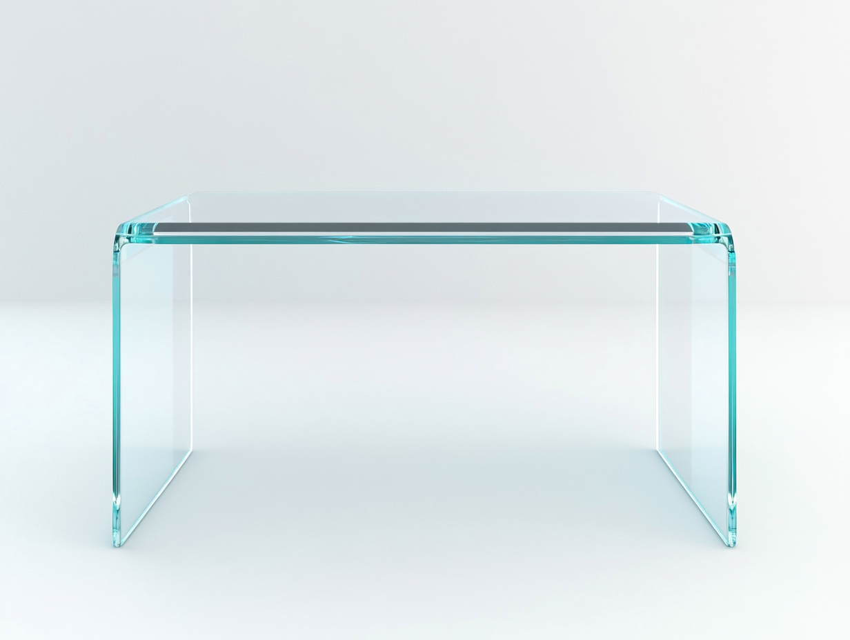 Table basse en verre courbé 115x60x43 cm - transparent - design contemporain intégral en verre-Loftilo