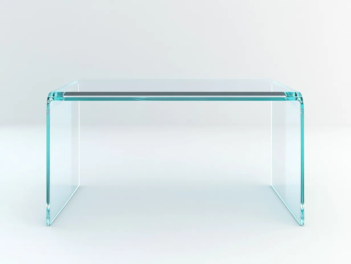 Table basse en verre courbé 115x60x43 cm - transparent - design contemporain intégral en verre-Loftilo