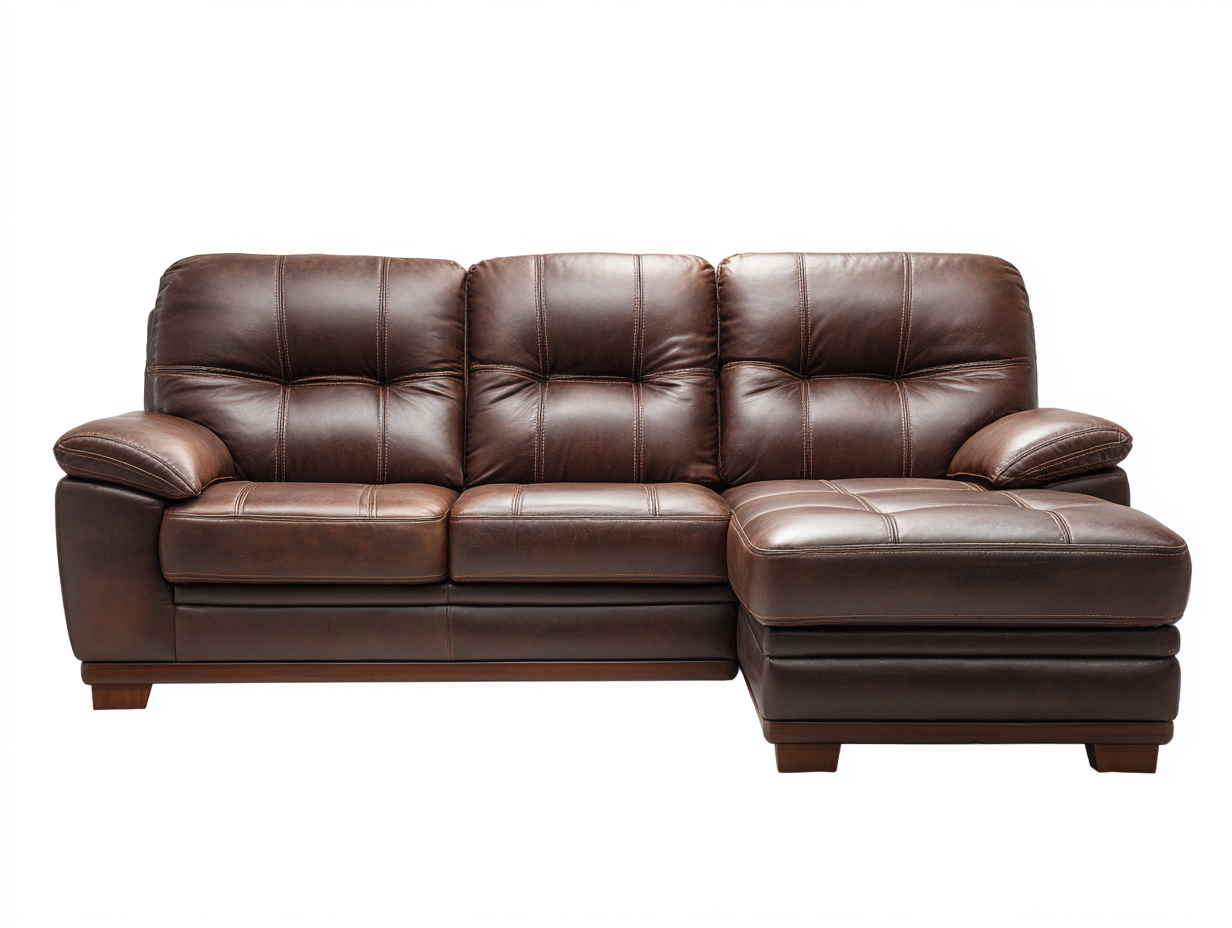 Canapé d'angle en cuir véritable 250x160x95 cm - brun foncé - design contemporain et confort élégant-Loftilo