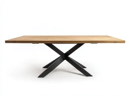 Table à manger rectangulaire en bois et métal 175x90x76 cm - chêne clair/noir - design industriel-Loftilo