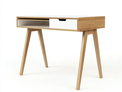 Bureau traditionnel en bois et blanc 110x50x75 cm - chêne clair/blanc - style scandinave fonctionnel-Loftilo
