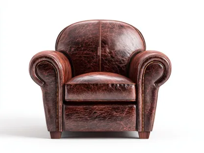 Fauteuil club en cuir véritable 92x88x84 cm - brun foncé - design classique à accoudoirs arrondis-Loftilo