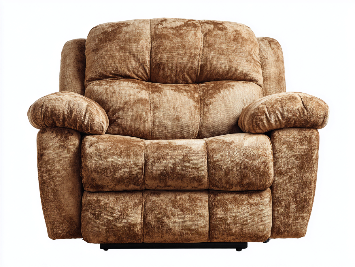 Fauteuil inclinable en tissu brun - 95x100x105 cm - avec fonction réglable ergonomique-Loftilo