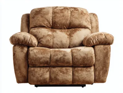 Fauteuil inclinable en tissu brun - 95x100x105 cm - avec fonction réglable ergonomique-Loftilo