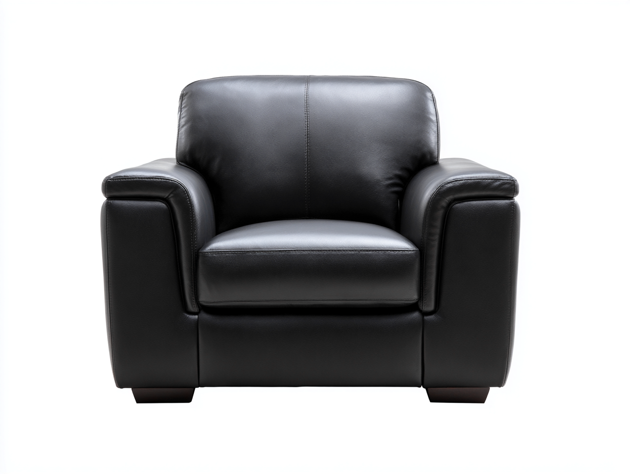 Fauteuil en cuir noir 102x94x86 cm - design moderne et confortable-Loftilo
