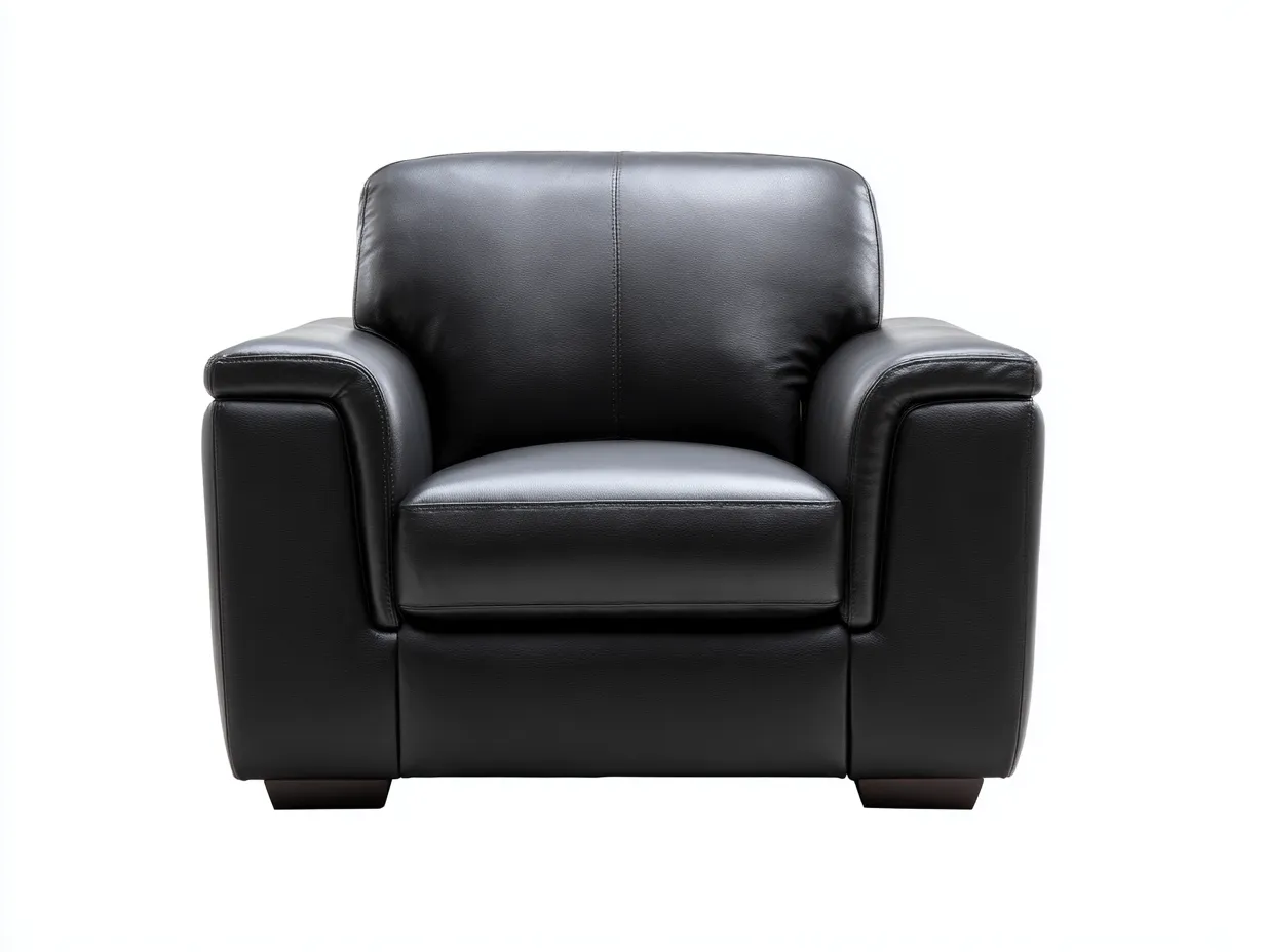 Fauteuil en cuir noir 102x94x86 cm - design moderne et confortable-Loftilo