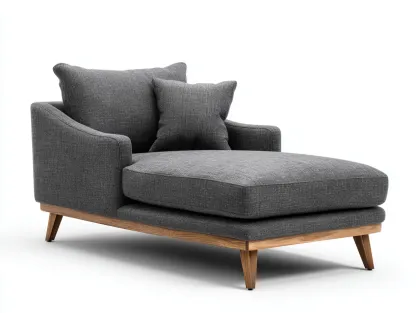 Chaise longue en tissu 160x90x85 cm - gris foncé - design moderne scandinave-Loftilo