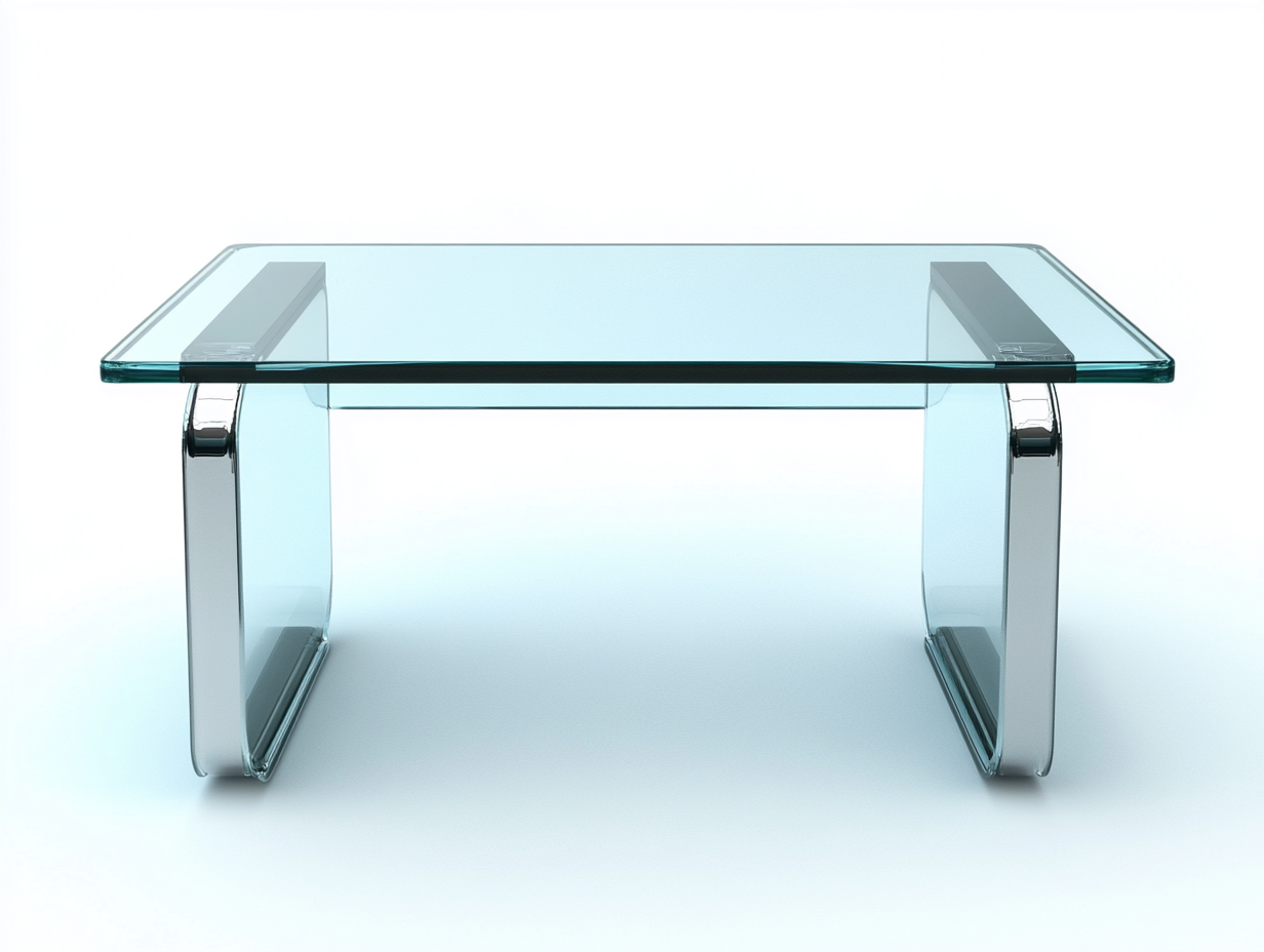 Table basse en verre courbé 115x60x42 cm - transparent - style contemporain élégant-Loftilo