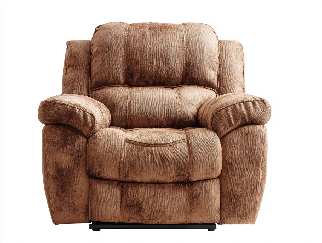 Fauteuil inclinable en tissu brun - 95x100x105 cm - avec fonction réglable ergonomique-Loftilo