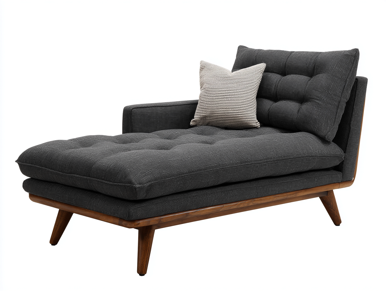 Méridienne en tissu gris foncé 175x85x86 cm - design moderne et élégant-Loftilo