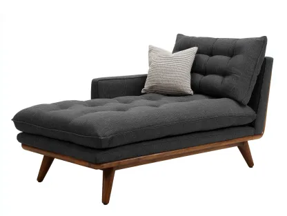 Méridienne en tissu gris foncé 175x85x86 cm - design moderne et élégant-Loftilo