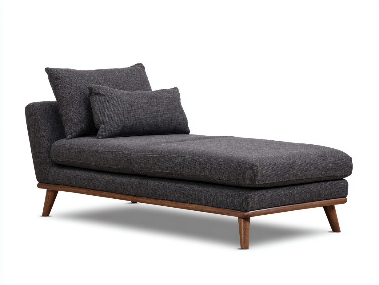 Méridienne en tissu gris foncé 180x83x82 cm - design contemporain et confort raffiné-Loftilo