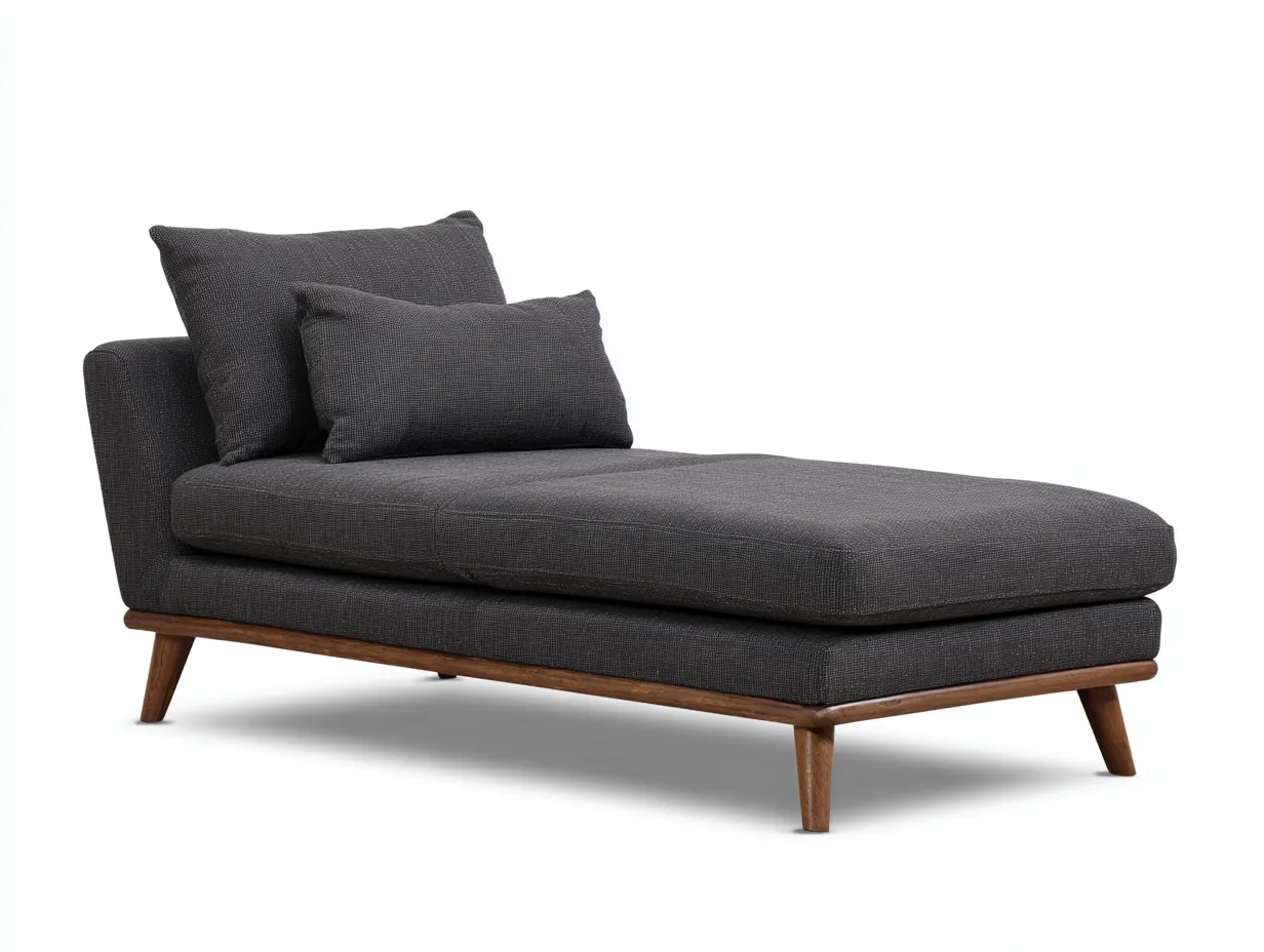 Méridienne en tissu gris foncé 180x83x82 cm - design contemporain et confort raffiné-Loftilo