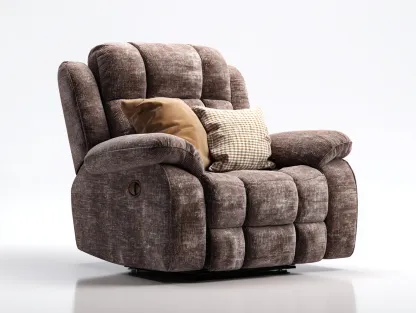Fauteuil inclinable en tissu marron - 95x100x105 cm - avec fonction réglable ergonomique-Loftilo