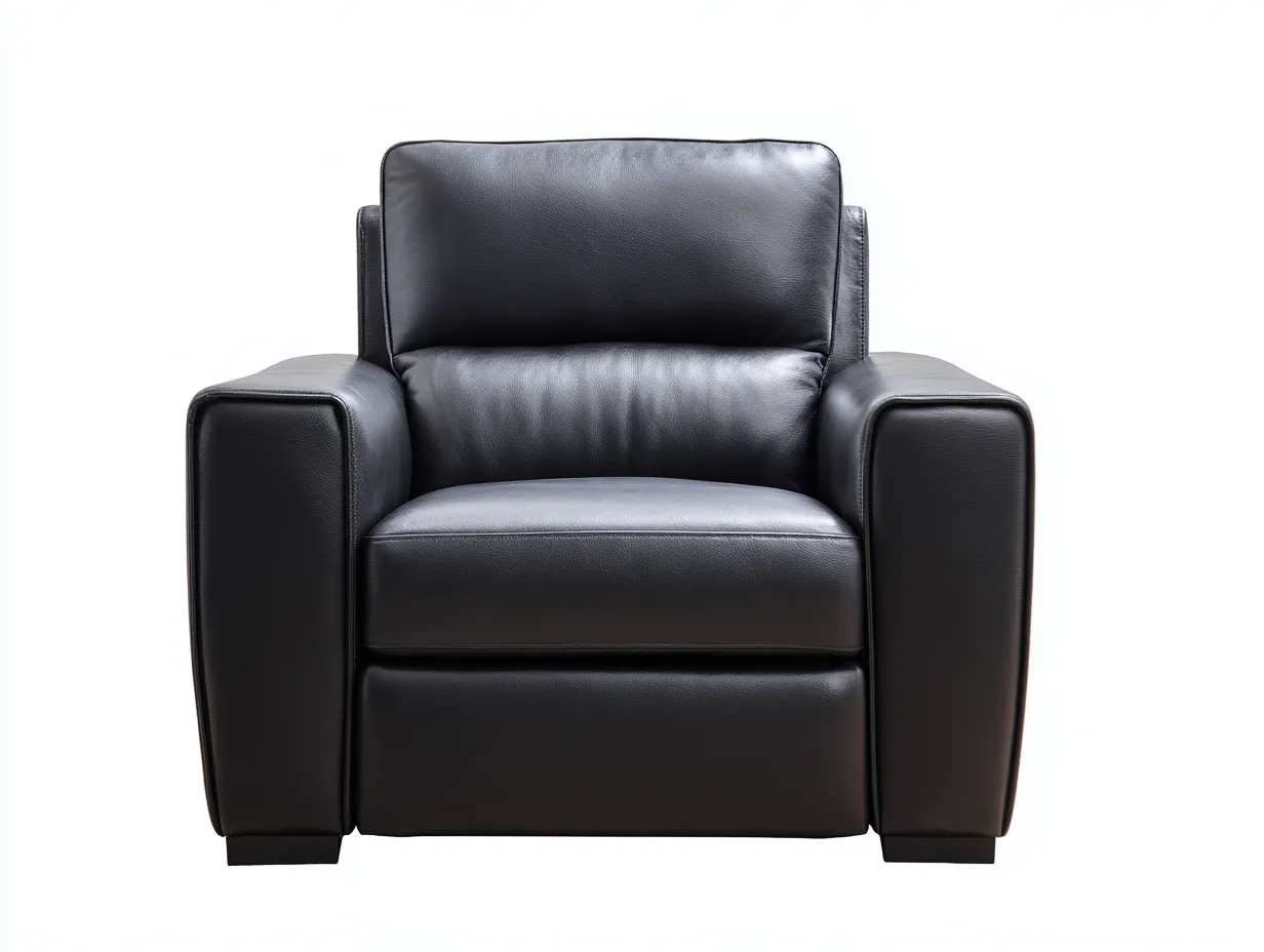 Fauteuil en cuir noir 104x95x88 cm - design contemporain et confortable-Loftilo