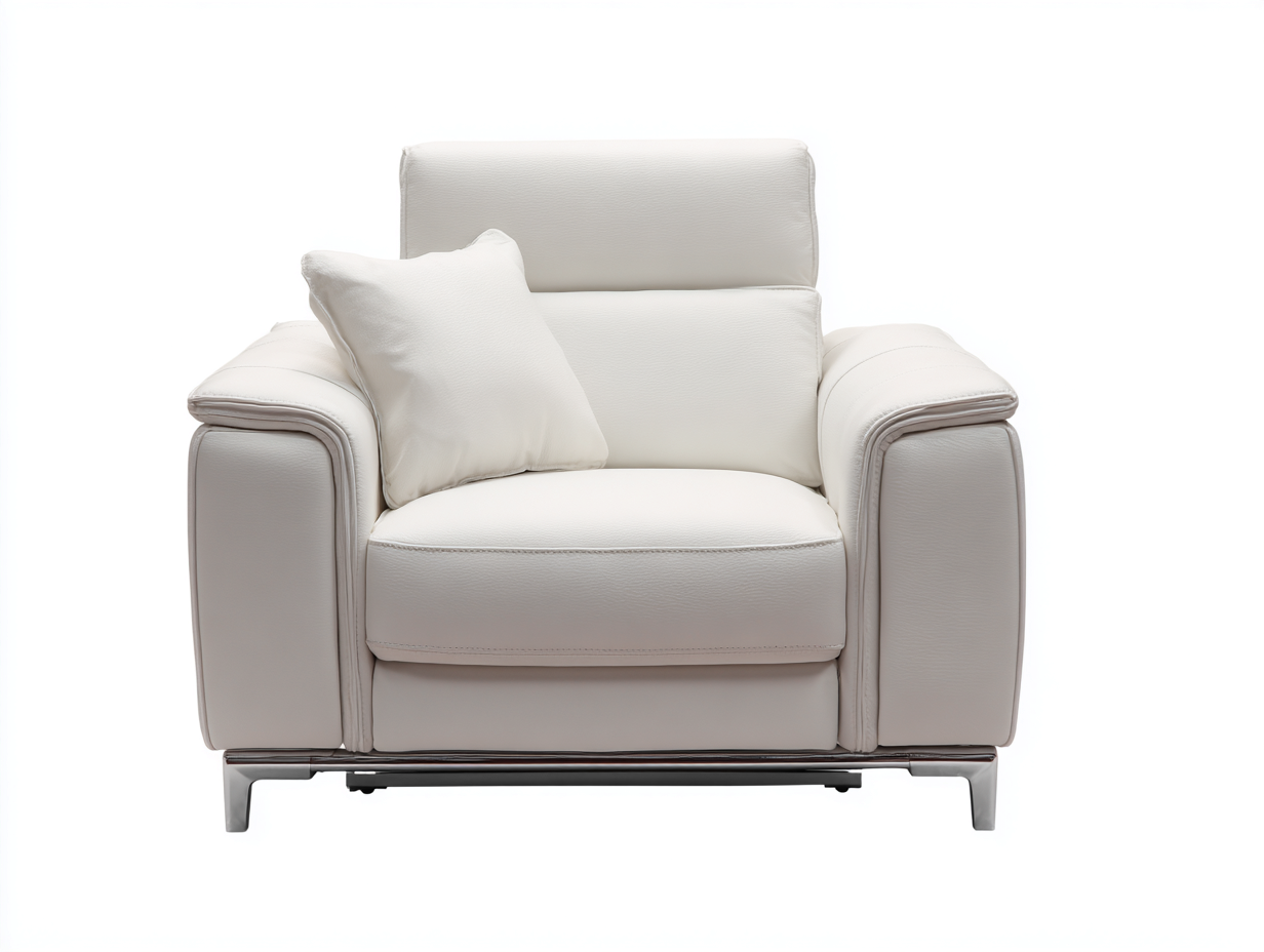 Fauteuil en cuir blanc 110x95x88 cm - design moderne et élégant-Loftilo