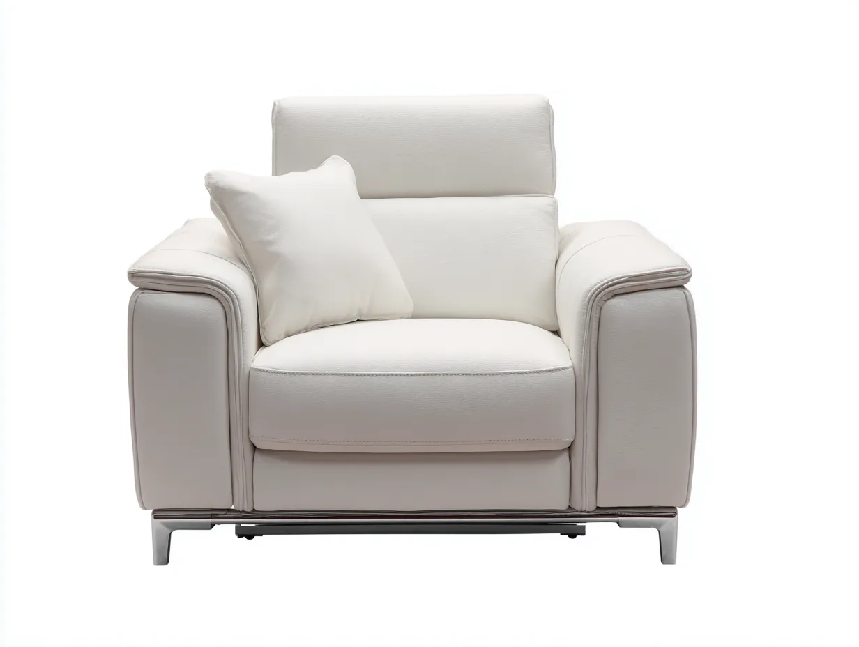 Fauteuil en cuir blanc 110x95x88 cm - design moderne et élégant-Loftilo