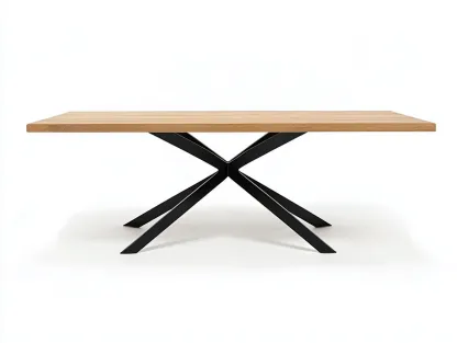 Table à manger rectangulaire en bois et métal 180x90x76 cm - chêne clair/noir - design industriel-Loftilo