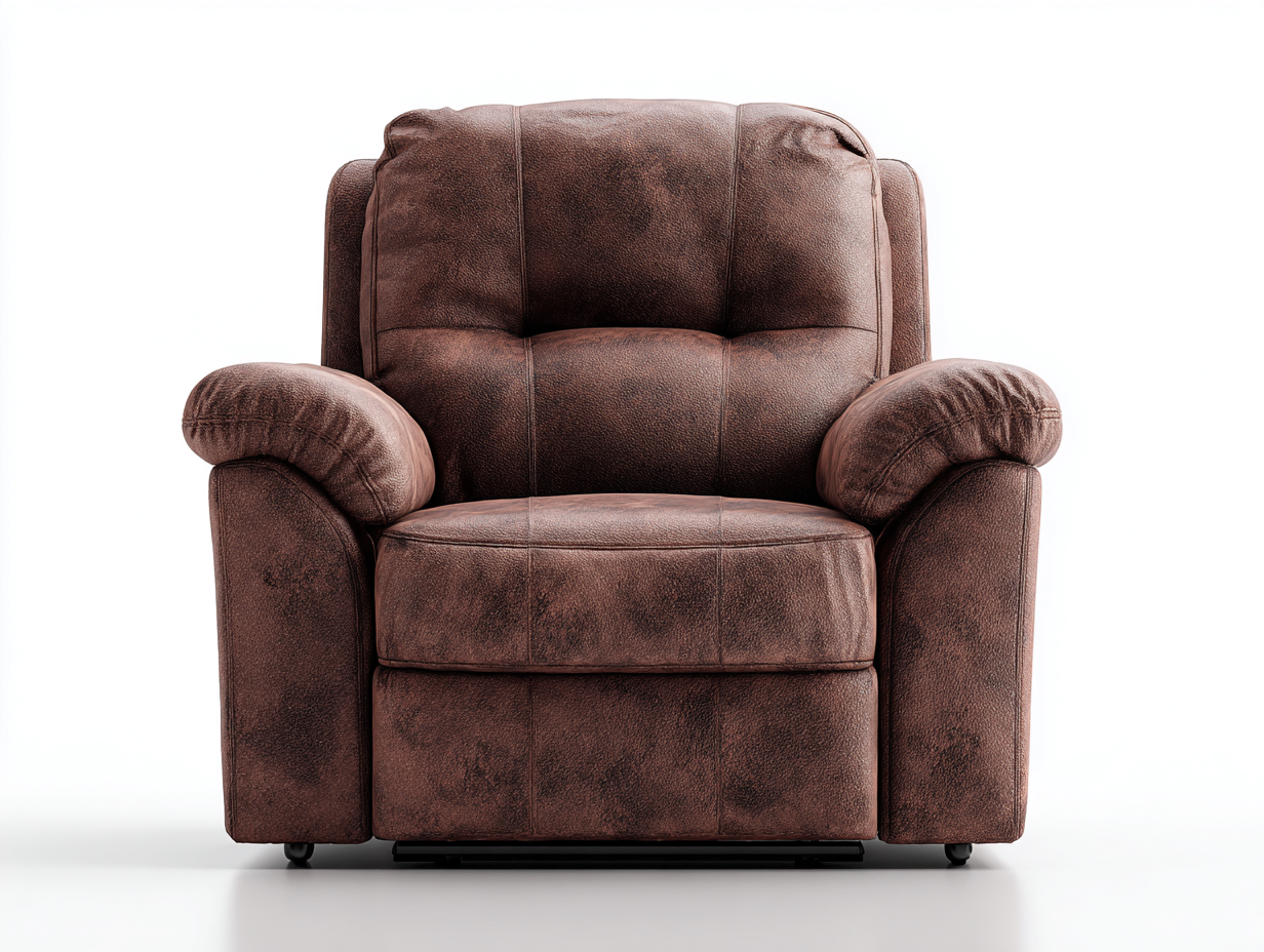 Fauteuil inclinable en similicuir brun foncé - 95x100x105 cm - avec fonction réglable ergonomique-Loftilo