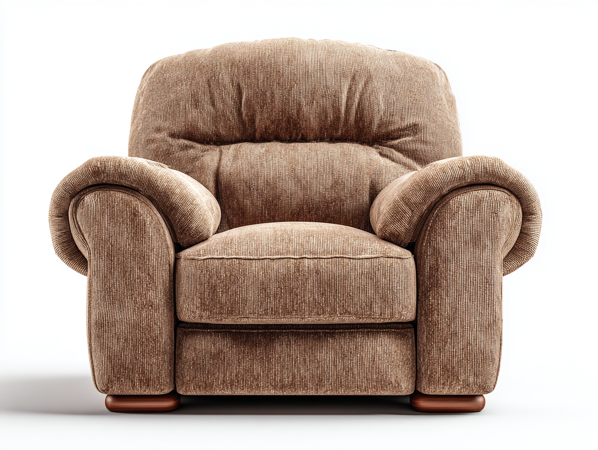 Fauteuil en tissu beige - 95x100x100 cm - avec assise moelleuse ergonomique-Loftilo