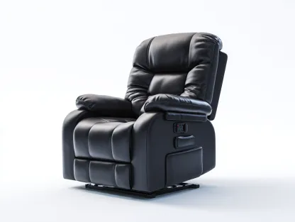 Fauteuil inclinable en cuir véritable noir - 90x95x105 cm - électrique et ergonomique-Loftilo
