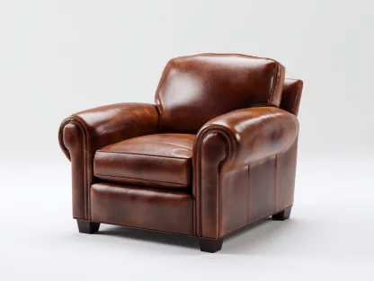 Fauteuil club en cuir véritable marron 100x95x85 cm - style classique confortable-Loftilo