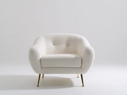 Fauteuil en tissu blanc 94x88x84 cm - design arrondi et moderne-Loftilo