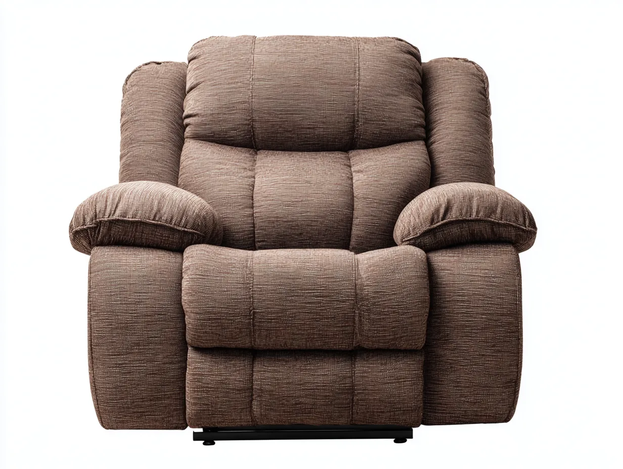 Fauteuil relax en tissu brun 100x95x100 cm - design moelleux et confortable avec fonction réglable-Loftilo