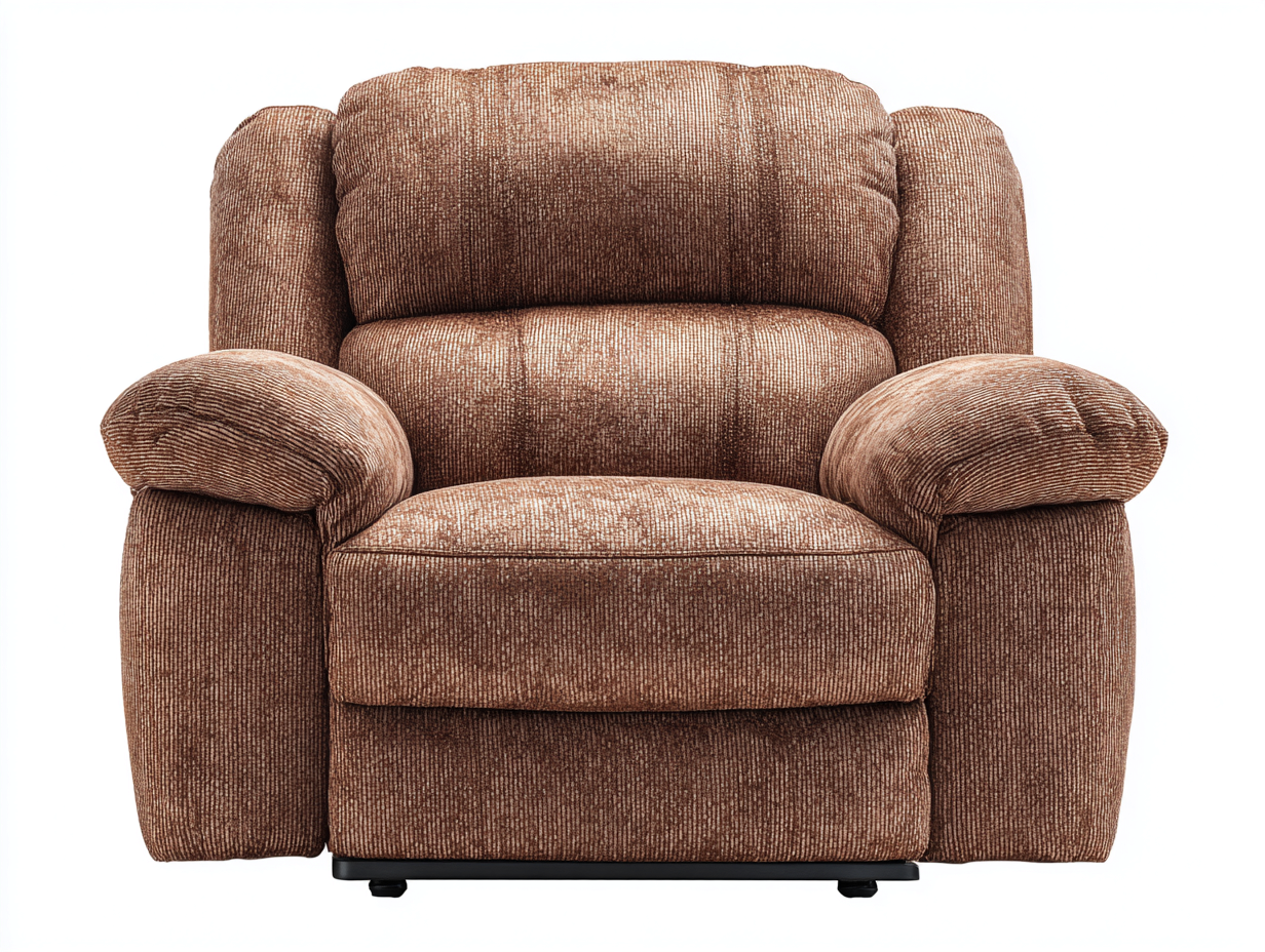 Fauteuil relax en tissu brun 100x95x100 cm - design moelleux et ergonomique avec fonction réglable-Loftilo