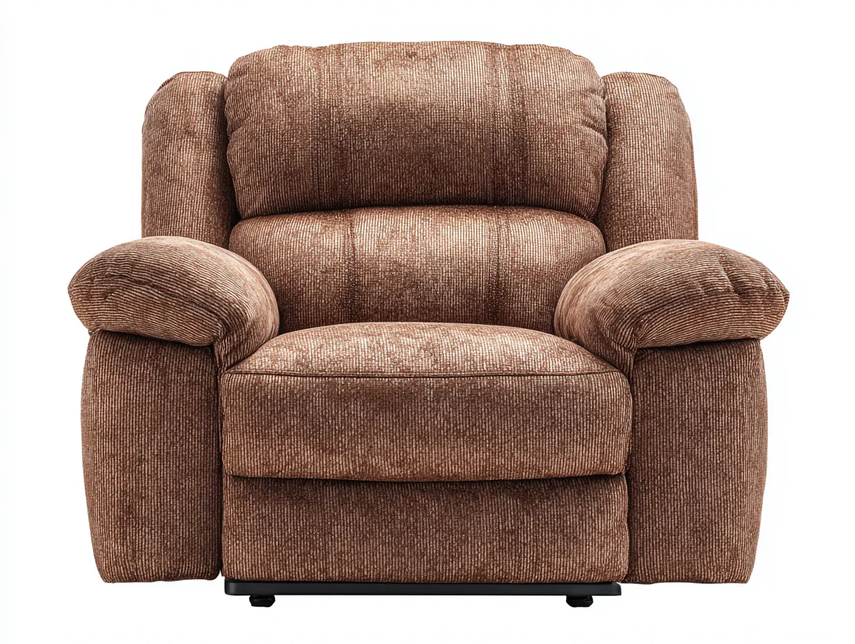 Fauteuil relax en tissu brun 100x95x100 cm - design moelleux et ergonomique avec fonction réglable-Loftilo