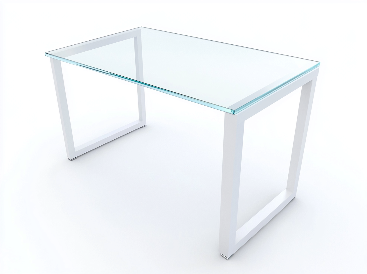 Table basse en verre trempé 120x60x45 cm - transparent/blanc - structure métal blanc - style moderne minimaliste-Loftilo