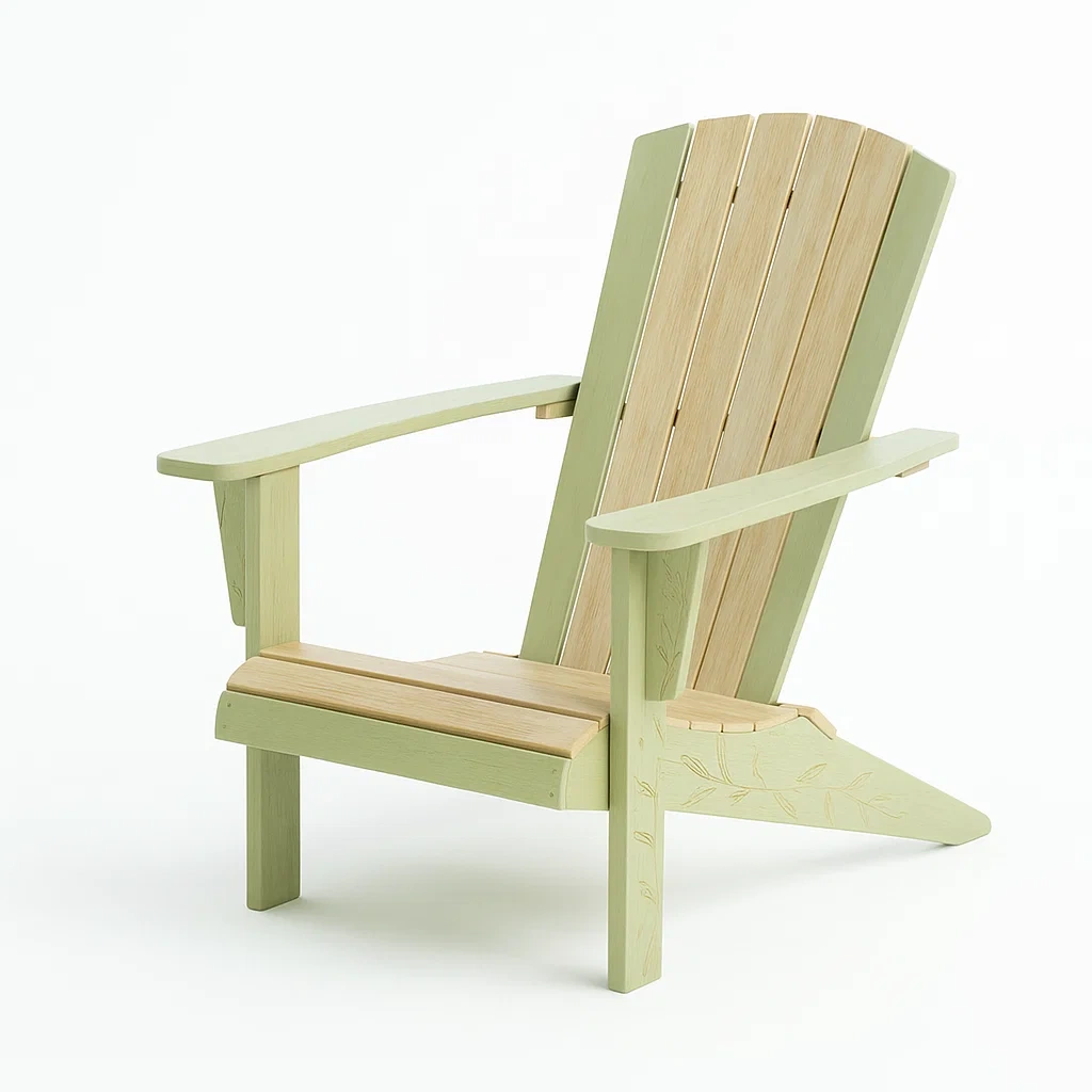 Sedia adirondack in legno di pino verde chiaro/beige