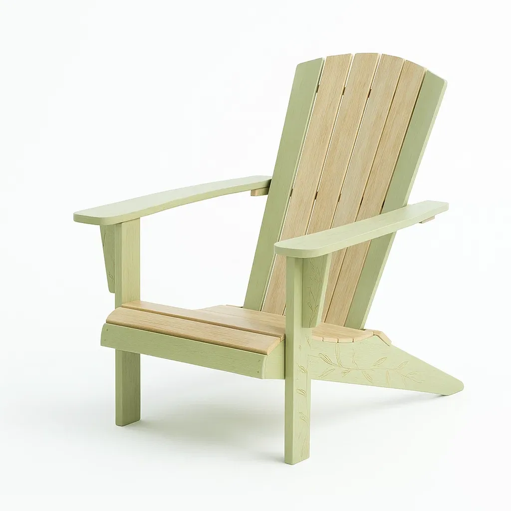Sedia adirondack in legno di pino verde chiaro/beige