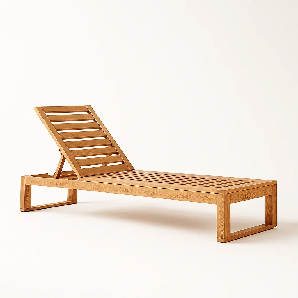 Chaise longue regolabile in legno