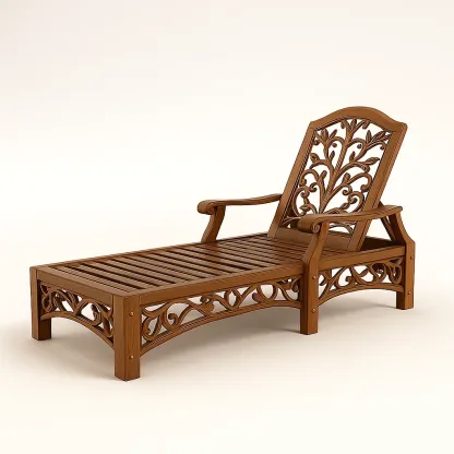 Chaise longue in legno con schienale regolabile