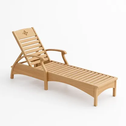 Chaise longue in legno massello regolabile