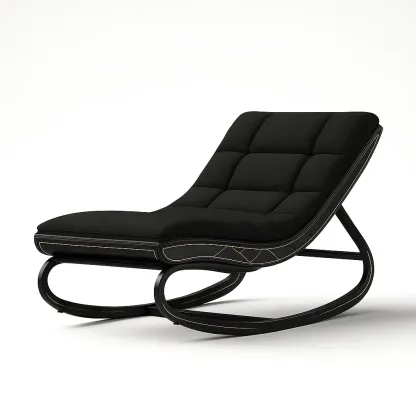 Sedia a dondolo in acciaio e poliestere nero 90x60x75 cm