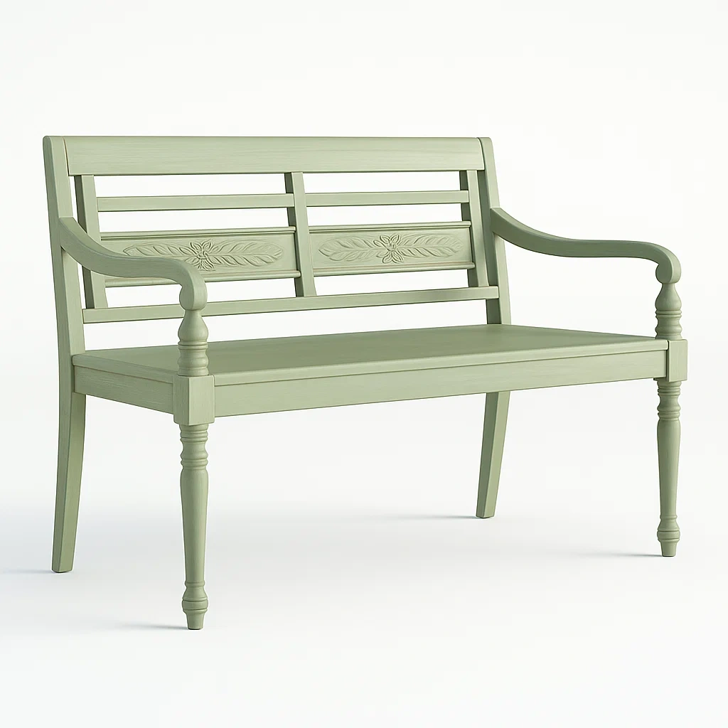 Panchina in legno massello verde chiaro 120x45x90 cm